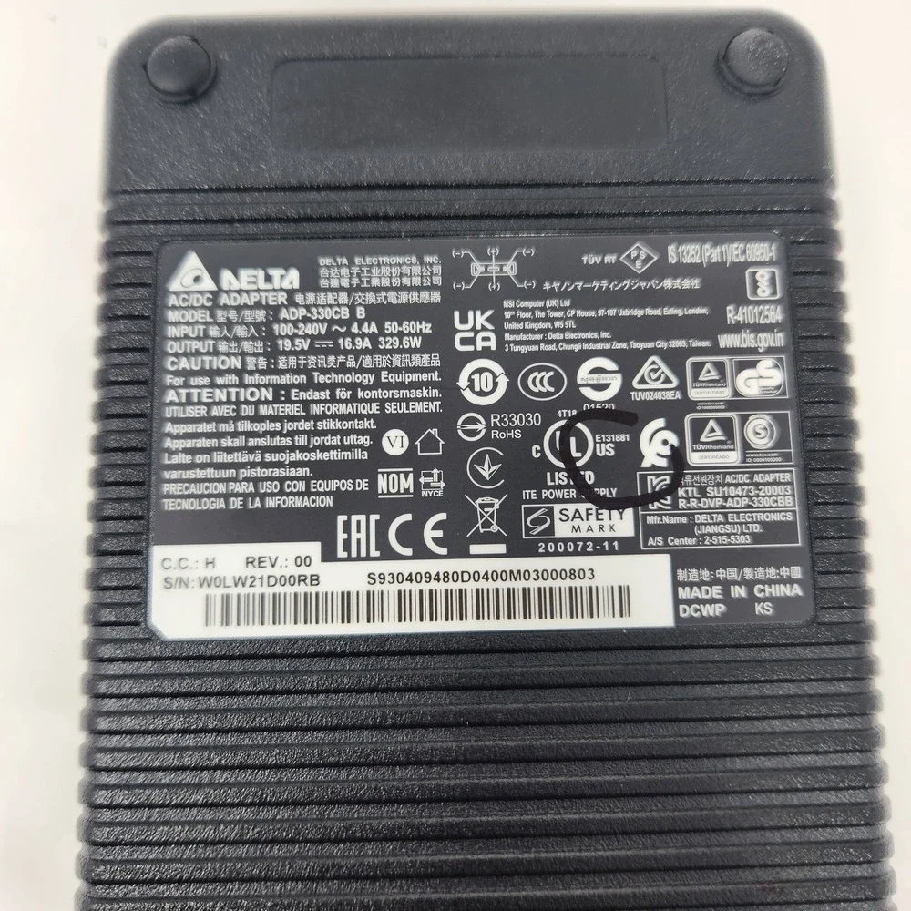Original Delta 329.6W 19.5V 16.9A ADP-330CB B Adapter NO POWER CORD